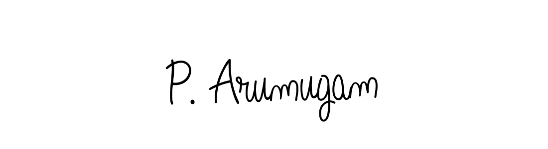 You should practise on your own different ways (Angelique-Rose-font-FFP) to write your name (P. Arumugam) in signature. don't let someone else do it for you. P. Arumugam signature style 5 images and pictures png