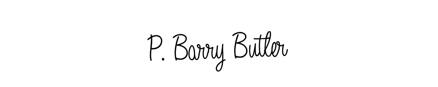 You should practise on your own different ways (Angelique-Rose-font-FFP) to write your name (P. Barry Butler) in signature. don't let someone else do it for you. P. Barry Butler signature style 5 images and pictures png