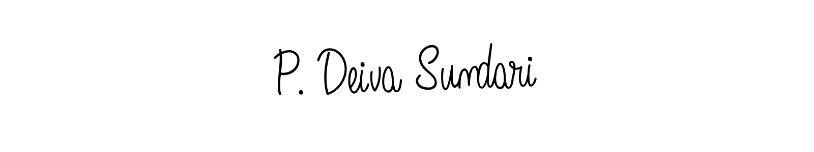 You should practise on your own different ways (Angelique-Rose-font-FFP) to write your name (P. Deiva Sundari) in signature. don't let someone else do it for you. P. Deiva Sundari signature style 5 images and pictures png