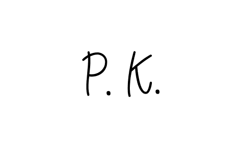 You should practise on your own different ways (Angelique-Rose-font-FFP) to write your name (P. K.) in signature. don't let someone else do it for you. P. K. signature style 5 images and pictures png