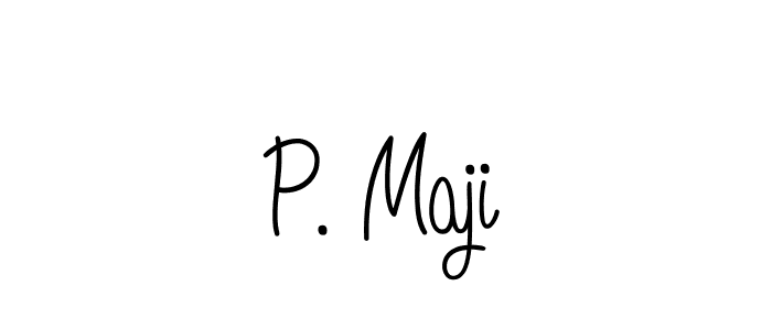 P. Maji stylish signature style. Best Handwritten Sign (Angelique-Rose-font-FFP) for my name. Handwritten Signature Collection Ideas for my name P. Maji. P. Maji signature style 5 images and pictures png