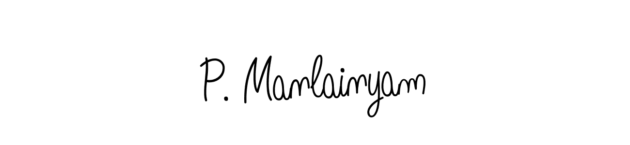 P. Manlainyam stylish signature style. Best Handwritten Sign (Angelique-Rose-font-FFP) for my name. Handwritten Signature Collection Ideas for my name P. Manlainyam. P. Manlainyam signature style 5 images and pictures png