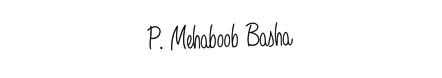 The best way (Angelique-Rose-font-FFP) to make a short signature is to pick only two or three words in your name. The name P. Mehaboob Basha include a total of six letters. For converting this name. P. Mehaboob Basha signature style 5 images and pictures png