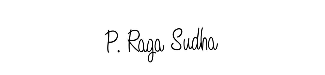 The best way (Angelique-Rose-font-FFP) to make a short signature is to pick only two or three words in your name. The name P. Raga Sudha include a total of six letters. For converting this name. P. Raga Sudha signature style 5 images and pictures png