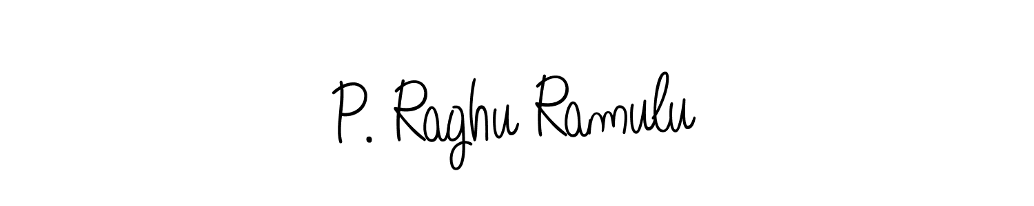 How to make P. Raghu Ramulu name signature. Use Angelique-Rose-font-FFP style for creating short signs online. This is the latest handwritten sign. P. Raghu Ramulu signature style 5 images and pictures png