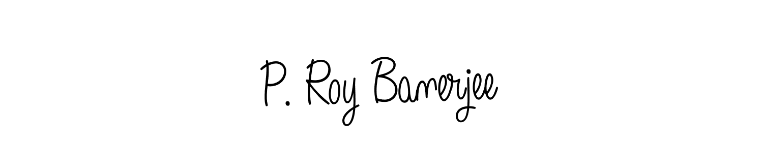 Use a signature maker to create a handwritten signature online. With this signature software, you can design (Angelique-Rose-font-FFP) your own signature for name P. Roy Banerjee. P. Roy Banerjee signature style 5 images and pictures png