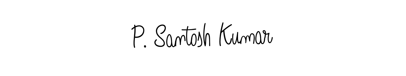 You should practise on your own different ways (Angelique-Rose-font-FFP) to write your name (P. Santosh Kumar) in signature. don't let someone else do it for you. P. Santosh Kumar signature style 5 images and pictures png