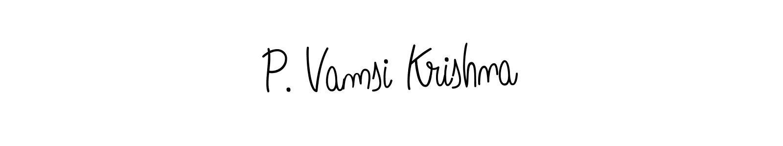 You should practise on your own different ways (Angelique-Rose-font-FFP) to write your name (P. Vamsi Krishna) in signature. don't let someone else do it for you. P. Vamsi Krishna signature style 5 images and pictures png