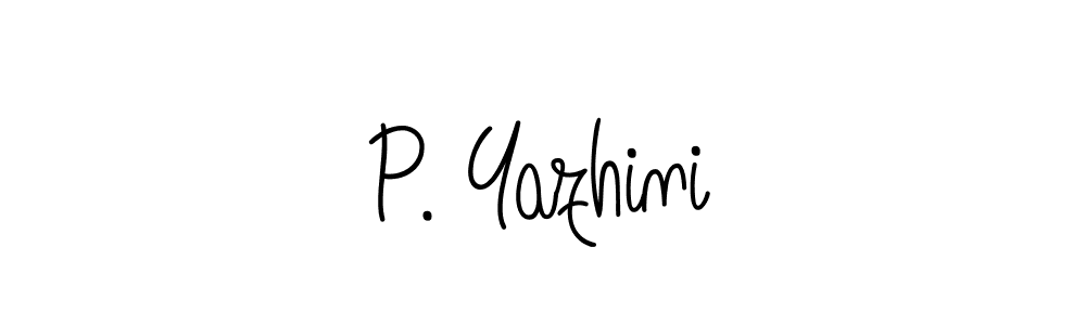 You should practise on your own different ways (Angelique-Rose-font-FFP) to write your name (P. Yazhini) in signature. don't let someone else do it for you. P. Yazhini signature style 5 images and pictures png