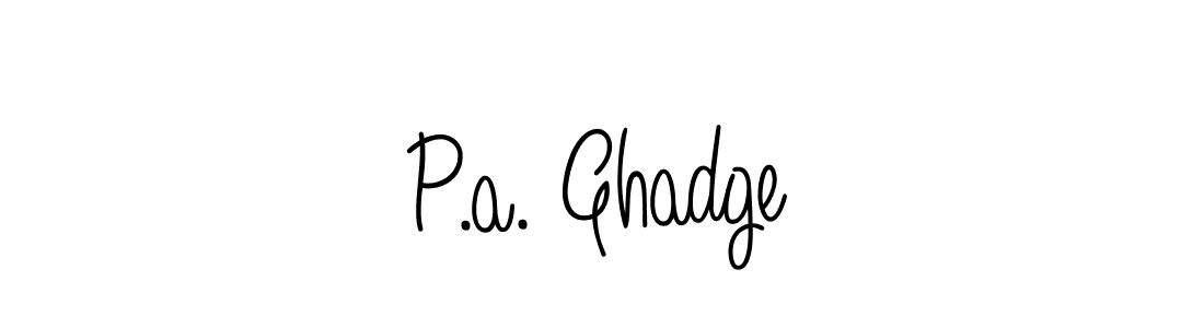 Make a beautiful signature design for name P.a. Ghadge. With this signature (Angelique-Rose-font-FFP) style, you can create a handwritten signature for free. P.a. Ghadge signature style 5 images and pictures png