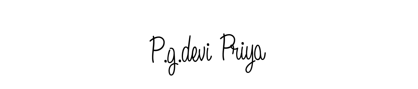 You should practise on your own different ways (Angelique-Rose-font-FFP) to write your name (P.g.devi Priya) in signature. don't let someone else do it for you. P.g.devi Priya signature style 5 images and pictures png