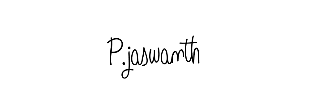 Use a signature maker to create a handwritten signature online. With this signature software, you can design (Angelique-Rose-font-FFP) your own signature for name P.jaswanth. P.jaswanth signature style 5 images and pictures png