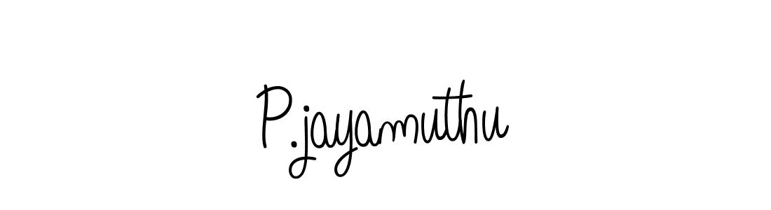 How to make P.jayamuthu name signature. Use Angelique-Rose-font-FFP style for creating short signs online. This is the latest handwritten sign. P.jayamuthu signature style 5 images and pictures png