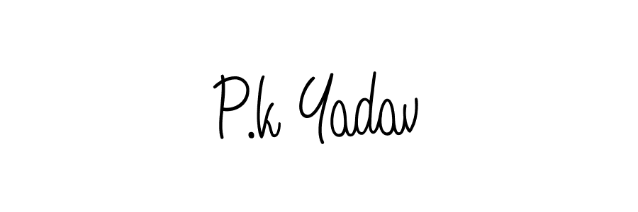 How to Draw P.k Yadav signature style? Angelique-Rose-font-FFP is a latest design signature styles for name P.k Yadav. P.k Yadav signature style 5 images and pictures png