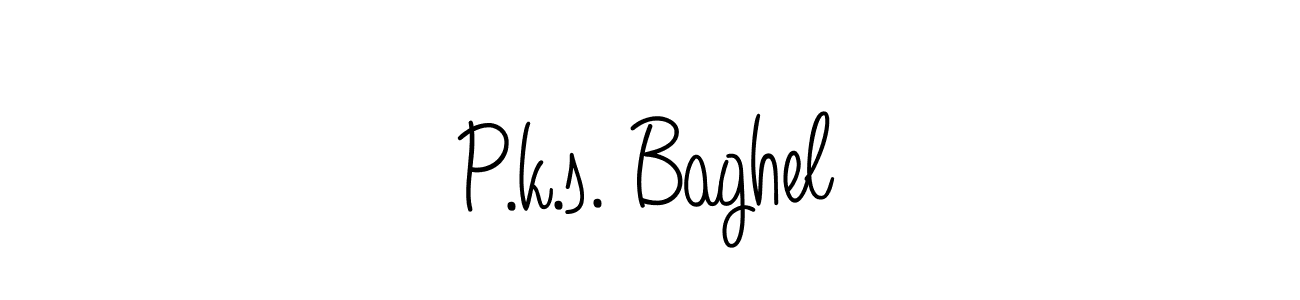 You should practise on your own different ways (Angelique-Rose-font-FFP) to write your name (P.k.s. Baghel) in signature. don't let someone else do it for you. P.k.s. Baghel signature style 5 images and pictures png