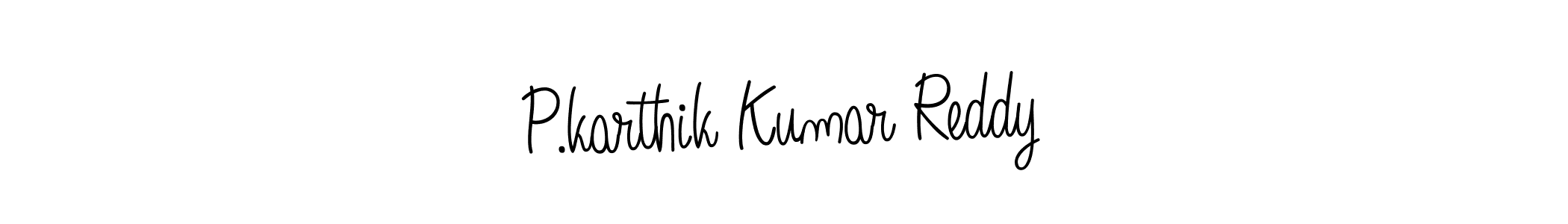 You should practise on your own different ways (Angelique-Rose-font-FFP) to write your name (P.karthik Kumar Reddy) in signature. don't let someone else do it for you. P.karthik Kumar Reddy signature style 5 images and pictures png