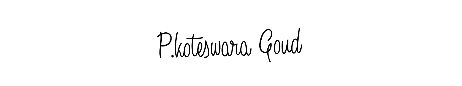 How to make P.koteswara Goud name signature. Use Angelique-Rose-font-FFP style for creating short signs online. This is the latest handwritten sign. P.koteswara Goud signature style 5 images and pictures png