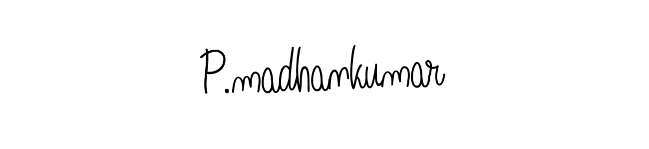 How to make P.madhankumar name signature. Use Angelique-Rose-font-FFP style for creating short signs online. This is the latest handwritten sign. P.madhankumar signature style 5 images and pictures png