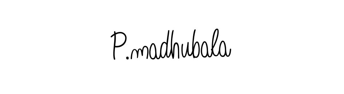 You should practise on your own different ways (Angelique-Rose-font-FFP) to write your name (P.madhubala) in signature. don't let someone else do it for you. P.madhubala signature style 5 images and pictures png