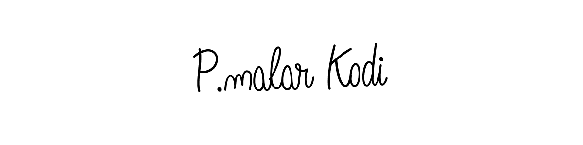 The best way (Angelique-Rose-font-FFP) to make a short signature is to pick only two or three words in your name. The name P.malar Kodi include a total of six letters. For converting this name. P.malar Kodi signature style 5 images and pictures png