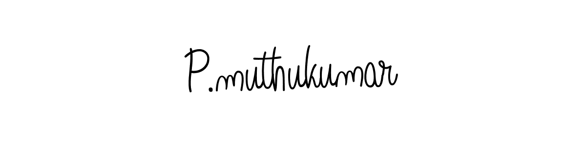 The best way (Angelique-Rose-font-FFP) to make a short signature is to pick only two or three words in your name. The name P.muthukumar include a total of six letters. For converting this name. P.muthukumar signature style 5 images and pictures png