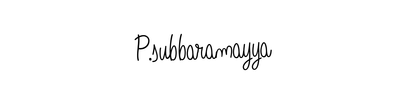 Make a short P.subbaramayya signature style. Manage your documents anywhere anytime using Angelique-Rose-font-FFP. Create and add eSignatures, submit forms, share and send files easily. P.subbaramayya signature style 5 images and pictures png