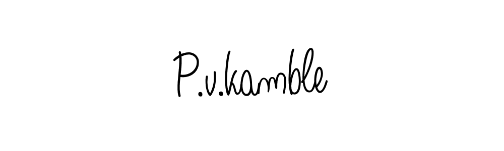 How to make P.v.kamble signature? Angelique-Rose-font-FFP is a professional autograph style. Create handwritten signature for P.v.kamble name. P.v.kamble signature style 5 images and pictures png