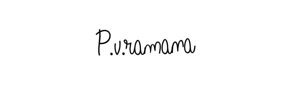 Create a beautiful signature design for name P.v.ramana. With this signature (Angelique-Rose-font-FFP) fonts, you can make a handwritten signature for free. P.v.ramana signature style 5 images and pictures png