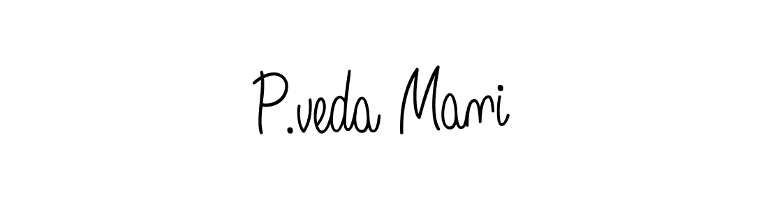 Make a beautiful signature design for name P.veda Mani. With this signature (Angelique-Rose-font-FFP) style, you can create a handwritten signature for free. P.veda Mani signature style 5 images and pictures png