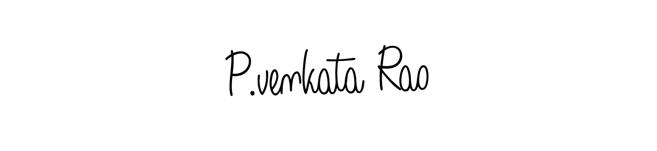 The best way (Angelique-Rose-font-FFP) to make a short signature is to pick only two or three words in your name. The name P.venkata Rao include a total of six letters. For converting this name. P.venkata Rao signature style 5 images and pictures png