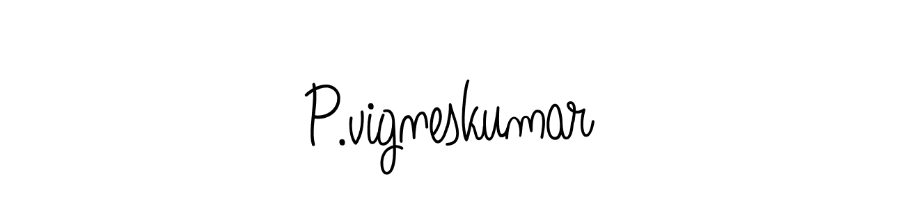 You should practise on your own different ways (Angelique-Rose-font-FFP) to write your name (P.vigneskumar) in signature. don't let someone else do it for you. P.vigneskumar signature style 5 images and pictures png