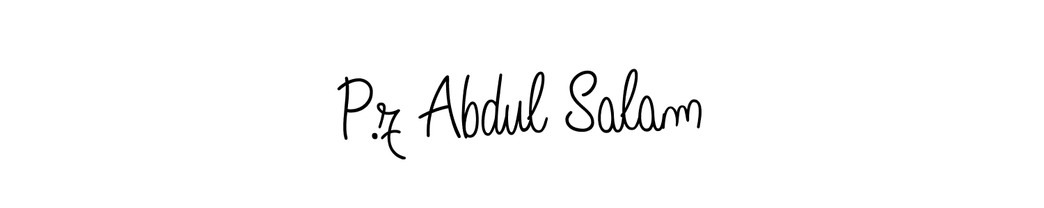 How to make P.z Abdul Salam name signature. Use Angelique-Rose-font-FFP style for creating short signs online. This is the latest handwritten sign. P.z Abdul Salam signature style 5 images and pictures png