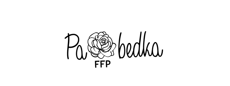 if you are searching for the best signature style for your name Pa3bedka. so please give up your signature search. here we have designed multiple signature styles  using Angelique-Rose-font-FFP. Pa3bedka signature style 5 images and pictures png