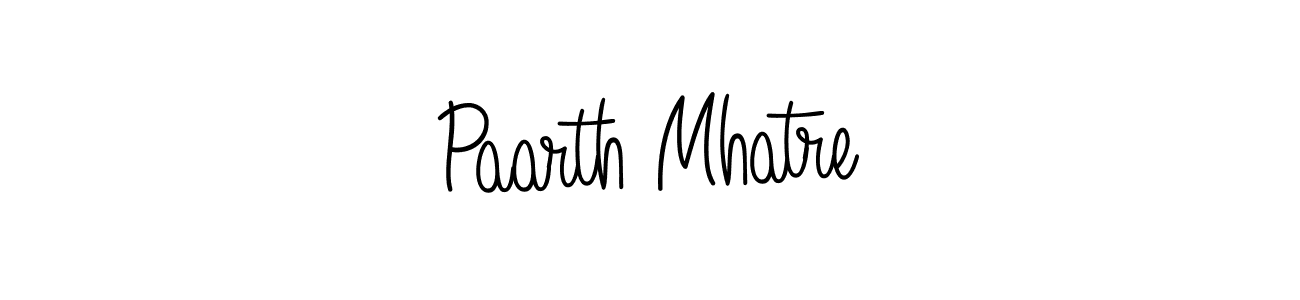 How to make Paarth Mhatre name signature. Use Angelique-Rose-font-FFP style for creating short signs online. This is the latest handwritten sign. Paarth Mhatre signature style 5 images and pictures png