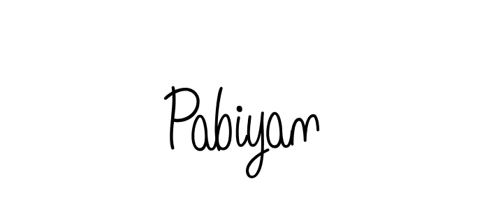 Use a signature maker to create a handwritten signature online. With this signature software, you can design (Angelique-Rose-font-FFP) your own signature for name Pabiyan. Pabiyan signature style 5 images and pictures png