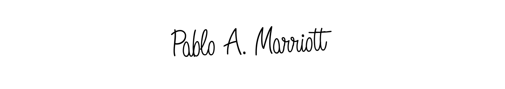 You should practise on your own different ways (Angelique-Rose-font-FFP) to write your name (Pablo A. Marriott) in signature. don't let someone else do it for you. Pablo A. Marriott signature style 5 images and pictures png
