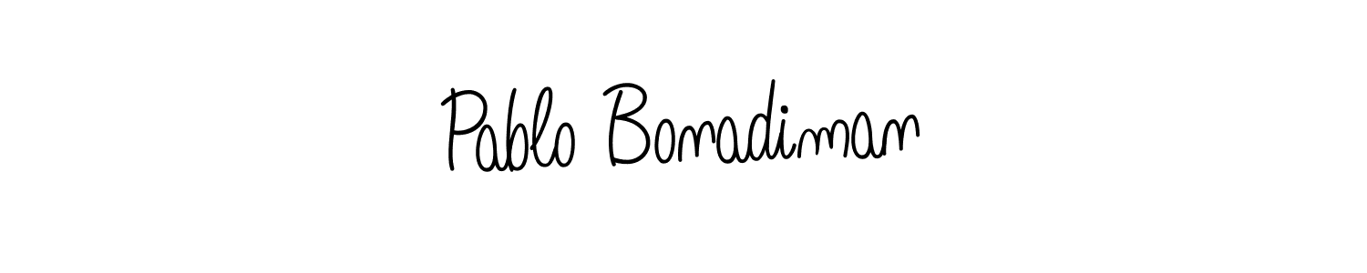 You should practise on your own different ways (Angelique-Rose-font-FFP) to write your name (Pablo Bonadiman) in signature. don't let someone else do it for you. Pablo Bonadiman signature style 5 images and pictures png