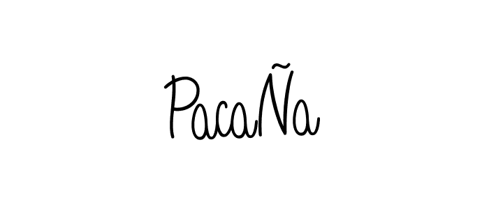if you are searching for the best signature style for your name PacaÑa. so please give up your signature search. here we have designed multiple signature styles  using Angelique-Rose-font-FFP. PacaÑa signature style 5 images and pictures png