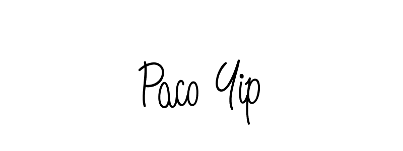 Design your own signature with our free online signature maker. With this signature software, you can create a handwritten (Angelique-Rose-font-FFP) signature for name Paco Yip. Paco Yip signature style 5 images and pictures png