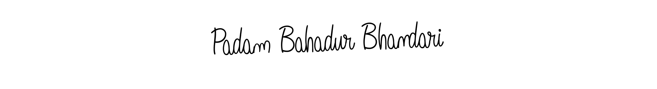 How to make Padam Bahadur Bhandari name signature. Use Angelique-Rose-font-FFP style for creating short signs online. This is the latest handwritten sign. Padam Bahadur Bhandari signature style 5 images and pictures png