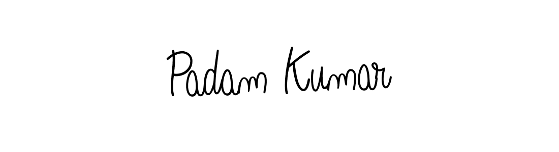 Use a signature maker to create a handwritten signature online. With this signature software, you can design (Angelique-Rose-font-FFP) your own signature for name Padam Kumar. Padam Kumar signature style 5 images and pictures png
