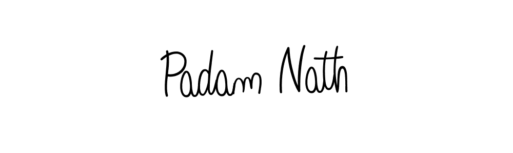 Use a signature maker to create a handwritten signature online. With this signature software, you can design (Angelique-Rose-font-FFP) your own signature for name Padam Nath. Padam Nath signature style 5 images and pictures png