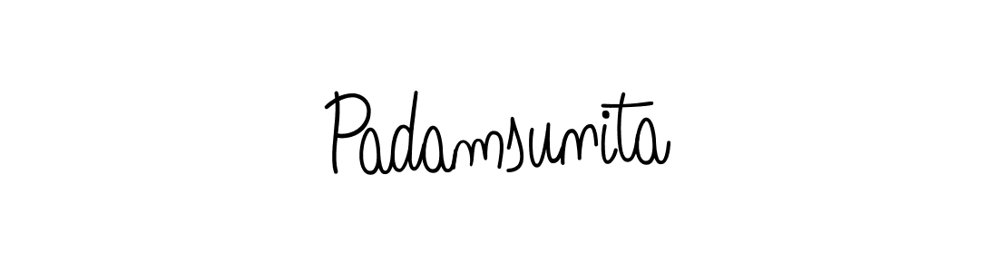 Make a beautiful signature design for name Padamsunita. With this signature (Angelique-Rose-font-FFP) style, you can create a handwritten signature for free. Padamsunita signature style 5 images and pictures png