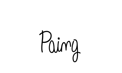 Make a beautiful signature design for name Paing. With this signature (Angelique-Rose-font-FFP) style, you can create a handwritten signature for free. Paing signature style 5 images and pictures png