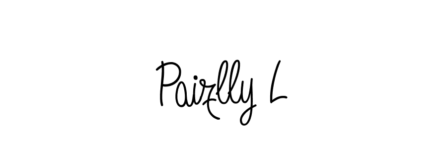 You should practise on your own different ways (Angelique-Rose-font-FFP) to write your name (Paizlly L) in signature. don't let someone else do it for you. Paizlly L signature style 5 images and pictures png