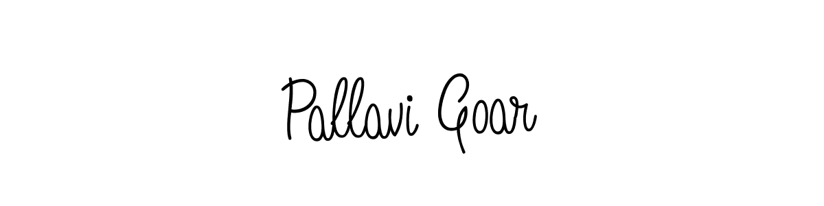 How to make Pallavi Goar name signature. Use Angelique-Rose-font-FFP style for creating short signs online. This is the latest handwritten sign. Pallavi Goar signature style 5 images and pictures png