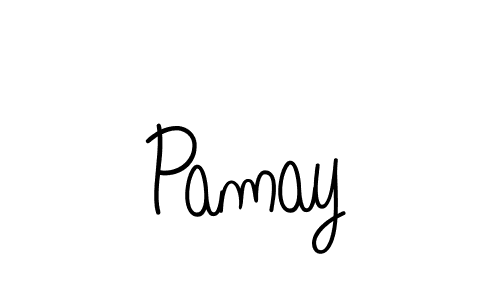 Make a beautiful signature design for name Pamay. With this signature (Angelique-Rose-font-FFP) style, you can create a handwritten signature for free. Pamay signature style 5 images and pictures png