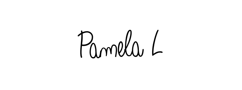 How to make Pamela L name signature. Use Angelique-Rose-font-FFP style for creating short signs online. This is the latest handwritten sign. Pamela L signature style 5 images and pictures png