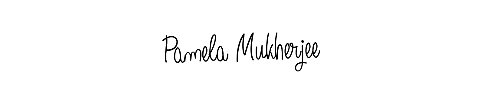 Pamela Mukherjee stylish signature style. Best Handwritten Sign (Angelique-Rose-font-FFP) for my name. Handwritten Signature Collection Ideas for my name Pamela Mukherjee. Pamela Mukherjee signature style 5 images and pictures png