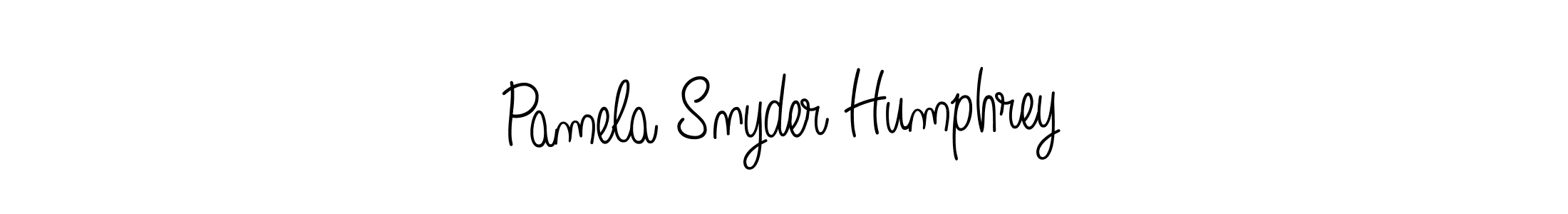 Create a beautiful signature design for name Pamela Snyder Humphrey. With this signature (Angelique-Rose-font-FFP) fonts, you can make a handwritten signature for free. Pamela Snyder Humphrey signature style 5 images and pictures png